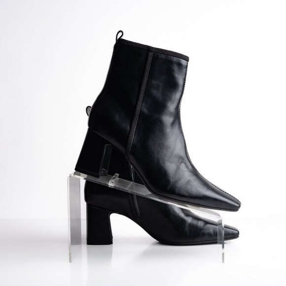 Zara Womens Heeled Ankle Boots Pointed Toe US 7.5 EU 38 Black 3112/510 NWT - Picture 7 of 8